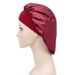 New Wide Brim Solid Color Sleeping Cap, Ladies Fashion Elastic Hair Care Cap, Satin Chemotherapy Cap, Washing Cap, Factory Direct Sales_viptrois.com
