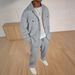 Men's Casual Sportswear Set - Stylish Two-Pocket Jacket With Straight-Leg Pants For Everyday Comfort_viptrois.com