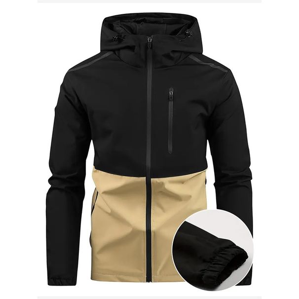 Men's Lightweight Hard Shell Jacket – Water-Resistant Outdoor Windbreaker (Army Green/Khaki/Dark Blue/Ivory, S-2XL)_viptrois.com