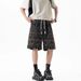 Men's Ethnic Style Casual Shorts Diamond Pattern Drawstring Elastic Loose Versatile Couple Summer Retro Bottoms_viptrois.com