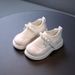 Child's shoes Princess small leather shoes Children's round patent leather big head pearl dance shoes flying knit leather shoes_viptrois.com