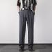 Men's Straight Leg Dress Pants Summer Style High End Feel Wide Leg Black Suit Loose Fit Versatile Casual Long Pants_viptrois.com