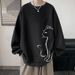 Hong Kong Style Men's Fleece Thickened Sweater Crew Neck Autumn Trendy Brand Loose Pullover Top Ins_viptrois.com