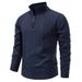 Men's Stand-Collar Half-Zip Knit Sweater – Relaxed Fit Thermal Lined Pullover (Breathable, Machine Washable, Colorfast)_viptrois.com