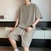 Men's Clothing Plaid Full Print Short Sleeved Shorts A Complete Set Of Men's Clothing Handsome Casual Sports Suit Two Piece Set_viptrois.com