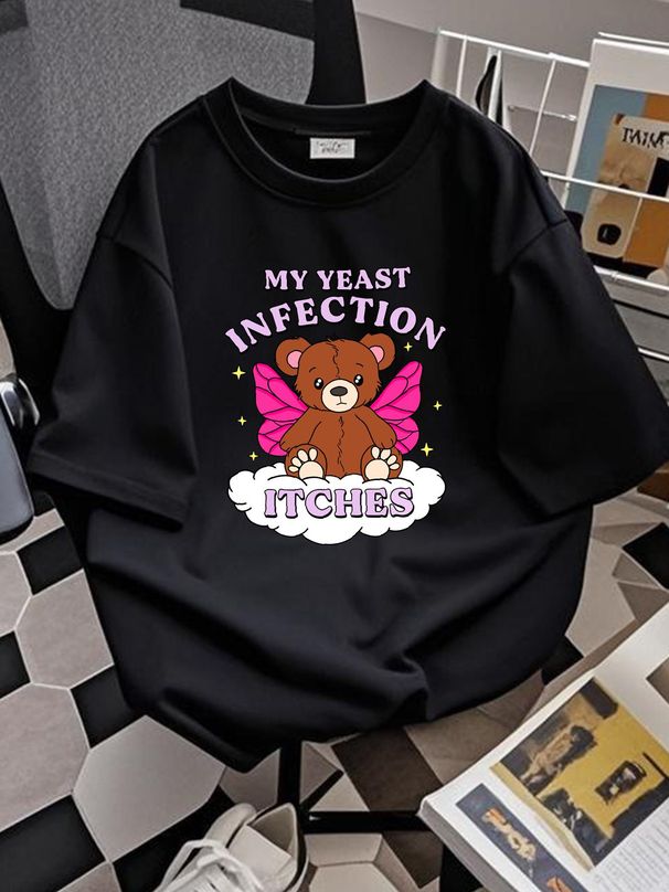 NEW! Funny Meme My Yeast Infection Itches Humor Offensive T-Shirt - MADE IN USA Summer Graphic Versatile Unisex Comfortable Fashion_viptrois.com