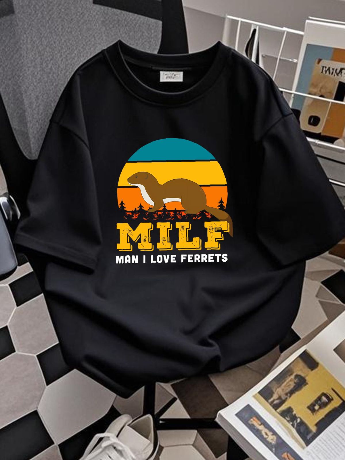 Man I Love Ferrets Mustela Putorius Funny Saying Unisex T-shirt Streetwear Slightly Stretched Graphic Homme Stylish Summer Breathable Soft_viptrois.com
