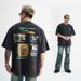 Summer Chinese Style American Washed Vintage Large Print Drop Shoulder Loose Couple T-shirt Trend_viptrois.com