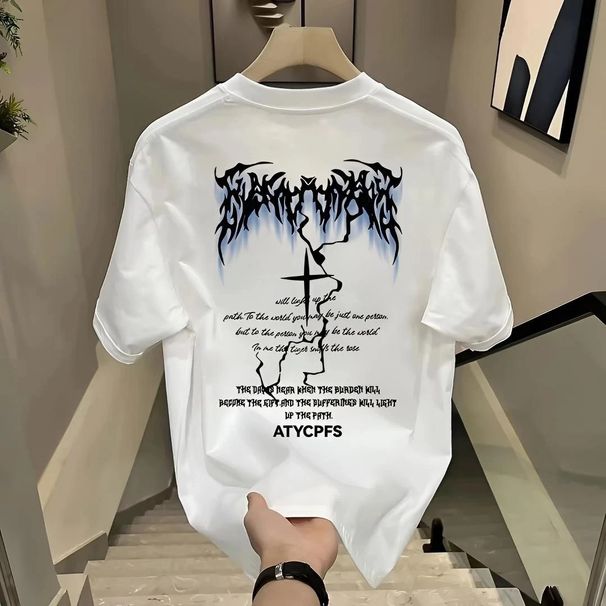 Men's Clothing Pure Cotton T Shirts High End Trendy Men's Summer T Shirts Tops High End Short Sleeved T Shirts Men's New Style Inner Bottoming Shirt_viptrois.com