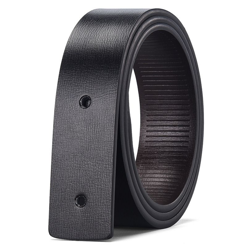 Men's Belt With Toothless Automatic Buckle Flat Belt With Fine Grain Buckle 94 Grain Belt Without Head_viptrois.com