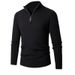 Man's Clothing Men's Long Sleeve Vertical Strip Half Turtleneck Zipper Bottom Knit Sweater For Men_viptrois.com