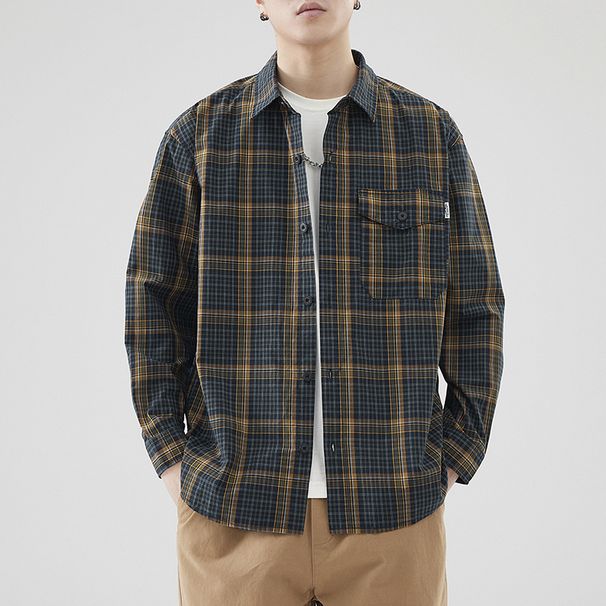 Nordmann Trendy Plaid Long Sleeve For Men 2025 Spring New High-end Loose Cool Casual Cotton Shirt Jacket_viptrois.com