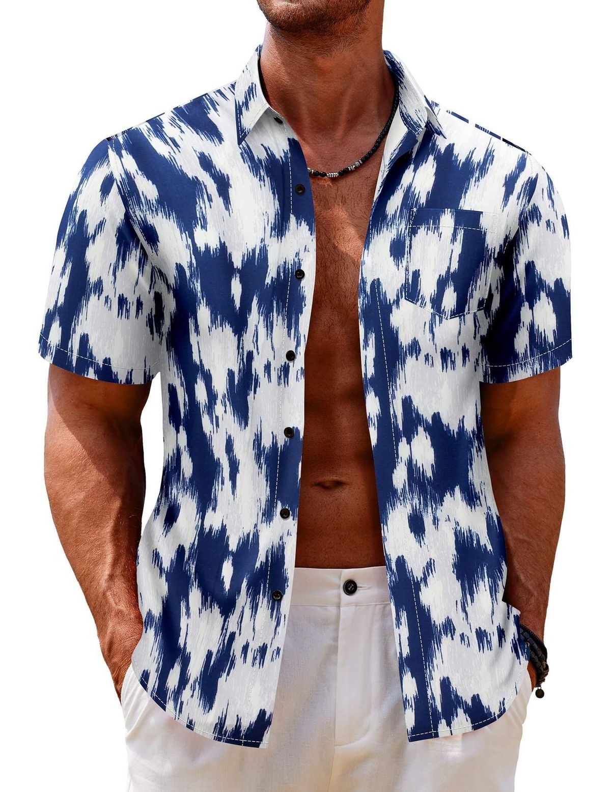 designer shirt men utton up print bowling shirt hawaii floral casual shirts men slim fit short sve dr hawaiian_viptrois.com