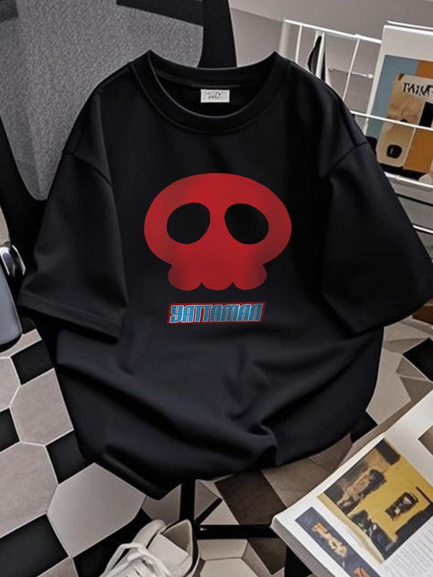 Yatta T Shirt Skull Logo Original Official Vintage Washed Homme Designer Clothes Slightly Fashion Unisex Graphic Casual Summer Breathable_viptrois.com