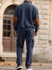 Men's Clothing Utumn And Winter Corduroy Sweatshirt Sweatpants American Style Henry Stand Collar Access Control Pullover Overalls Suit Men_viptrois.com