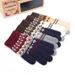 Autumn And Winter Adult Warm Gloves Women's Jacquard Knitted Touchscreen Yarn And Velvet Anti Cold Finger Gloves_viptrois.com
