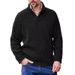 Loom Cross-Border European And American Fashion Solid Color Pullover Knit Long Sleeve Scissor Collar Loose Sweater Autumn_viptrois.com
