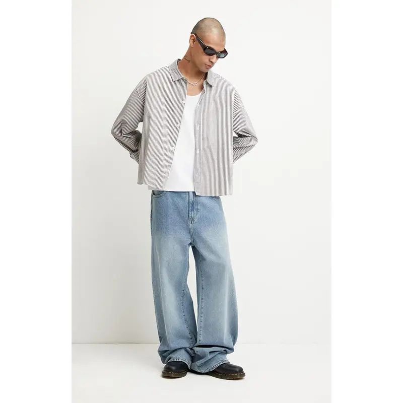 Men's Wide Leg High Street Style Retro Loose Casual Trousers Light Colored Straight Leg Trendy Version_viptrois.com
