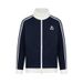 American Street Style Striped Zipper Cardigan Jacket Autumn Unisex 2025 New Loose Casual Stand Collar Top_viptrois.com