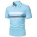 Men's Digital Print Polo Shirt – Breathable Short Sleeve Collared Shirt For Casual & Outdoor Wear (Black, White, Pinkish, Light Blue, Navy Blue)_viptrois.com