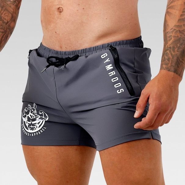 Men's Athletic Running Shorts High Elasticity Quick Drying Breathable Sweat Wicking Trendy Summer Style Three Quarter Length Beach Wear_viptrois.com