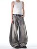 Men's Clothing Wash Jeans Retro And Handsome Vintage Wide Leg Scimitar Pants_viptrois.com