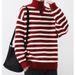 New striped loose sweater for young men in autumn and winter, loose and high-quality knitted half high neck base sweater_viptrois.com