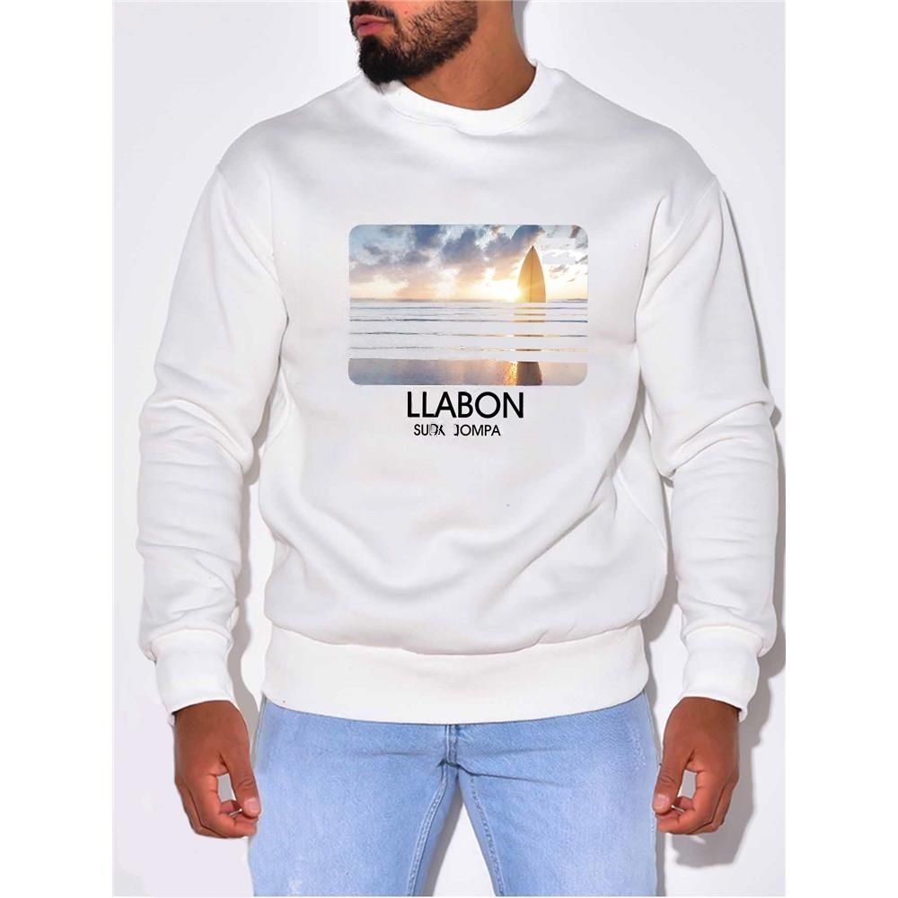 Polar Fleece Solid Color Round Neck Sweater Mens Candy Cotton Long Sleeve Working Clothes_viptrois.com