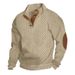Pure 2025 Cross-Border Clothing Heavy Jacquard Men's Autumn Winter Slim Fit Stand Collar Long Sleeve Pullover_viptrois.com