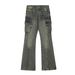 Men's Clothing High Street Distressed Jeans For Men And Women Retro Zipper Multi Pocket Design Straight Leg Flared Couple Floor Length Trousers_viptrois.com