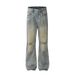 Streetwear Vintage Washed Wide-Leg Jeans – Distressed Denim Pants With 90s Hip-Hop Vibe For Men & Women_viptrois.com