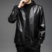 Men's Spring New Haining Sheep Genuine Stand Up Flip Collar Thin Leather Jacket_viptrois.com