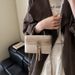 Women’s Bags New Niche Design Retro Canvas Splicing Box Bag Versatile Commuter Handbag Shoulder Messenger Lunch Box Bag_viptrois.com