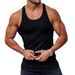 Men's Clothing Men's Knitted Vertical Stripes Fitness Fashion I Shaped Slim Vest Men's Summer Breathable Sports Vest Men_viptrois.com