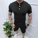 Men's Casual Lapel Short Sleeve Shorts Two-Piece Set_viptrois.com