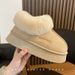 New thick soled suede fluffy slippers winter warm indoor home_viptrois.com