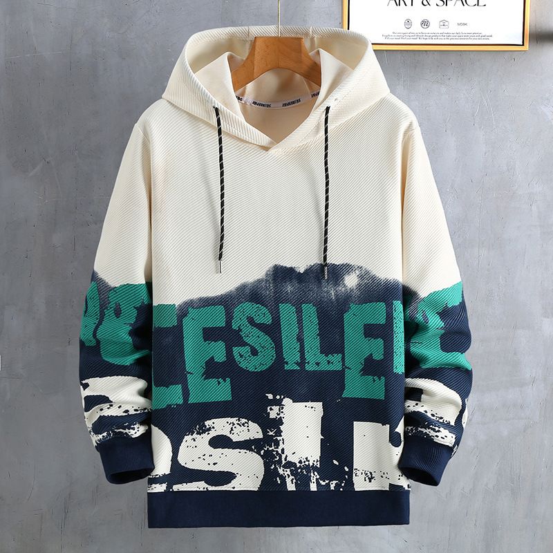Men's Clothing New Spring And Autumn Large Size Loose Teenager Student Casual Printed Hoodie_viptrois.com