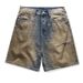 Men's Clothing Casual Retro Denim Shorts Fashionable Washed Straight Tube Tall Thin Five Point Hole Shorts_viptrois.com