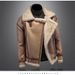 Men's Oversized Faux Shearling Jacket – Fleece-Lined Winter Coat With Notched Collar (Sizes M-5XL, Coffee Brown)_viptrois.com