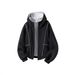 Unisex Zip-Up Hoodie – Oversized Open-Front Sweatshirt With Adjustable Hood (Black/Light Grey/Navy, Cotton-Blend, S-XXL, Relaxed Fit For Layering)_viptrois.com