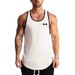 Muscle Fitness Vest Bodybuilding Dumbbell Men's Casual Sleeveless I-Back Slim Fit Elastic Bottom Shirt Sweat-absorbing And Breathable_viptrois.com