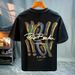 Summer Thin Short Sleeved Pure Men's American Graffiti Trend Printed Xinjiang Cotton_viptrois.com
