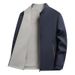 CT Live Broadcast Middle-aged Men's Reversible Stand Collar Jacket Spring New Style Young Business Solid Color Coat_viptrois.com