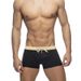 UXH Men's Solid Color Sexy Side Print Boxer Tight Simple Beach Sports Four-Corner Swim Trunks_viptrois.com