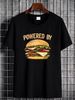 Powered By Beef Burger Fast Food Lover Unisex Funny Hamburger Graphic T-Shirt Stylish Streetwear Top For Everyday Wear Graphic Comfortable_viptrois.com