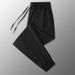 Men's Clothing Ice Silk Casual Loose Large Size Quick Drying Elastic Breathable Pants Straight Leg Closed Live Broadcast Supply_viptrois.com