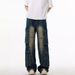 Men's Clothing Niche Design Washed Distressed Workwear Jeans For Men Trendy Cleanfit Loose Straight Leg Trousers For Men And Women_viptrois.com