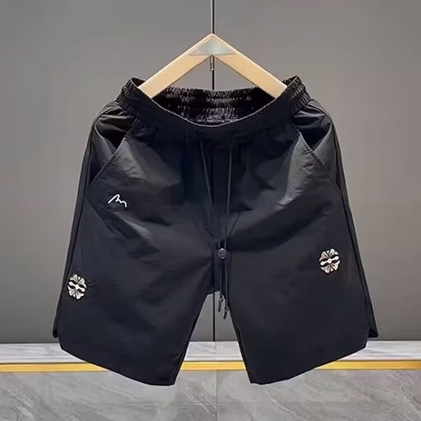 Men's Summer Thin Trendy Brand High-End Breathable Quick-Dry Five-Point Pants Fashion Versatile Color-Blocking Casual_viptrois.com