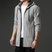 Pure Cross-Border Foreign Trade Mid-Length Trench Coat Knitted Men Autumn Winter Fleece Lined Thickened Cardigan Hooded_viptrois.com