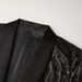 Men's Clothing Fashionable Black Satin Sequin Slim Fit Green Fruit Collar Suit Jacket Host Singer Annual Meeting Performance Clothing Single Suit_viptrois.com